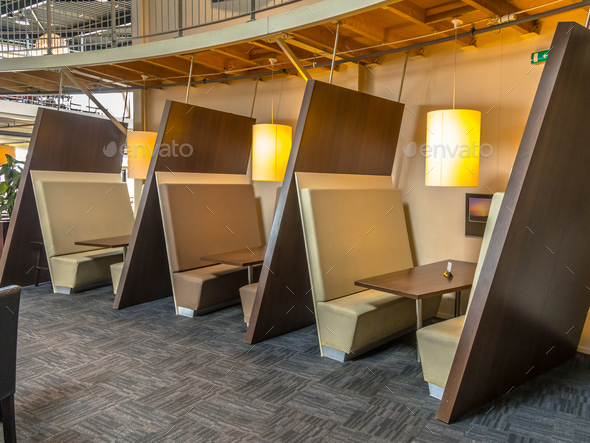 Modern restaurant booths Stock Photo by CreativeNature_nl