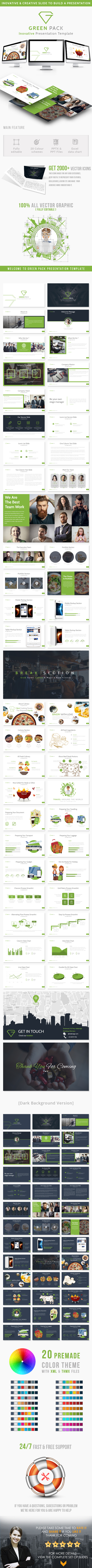 Green Pack Inovative Presentation Template - Abstract PowerPoint Templates