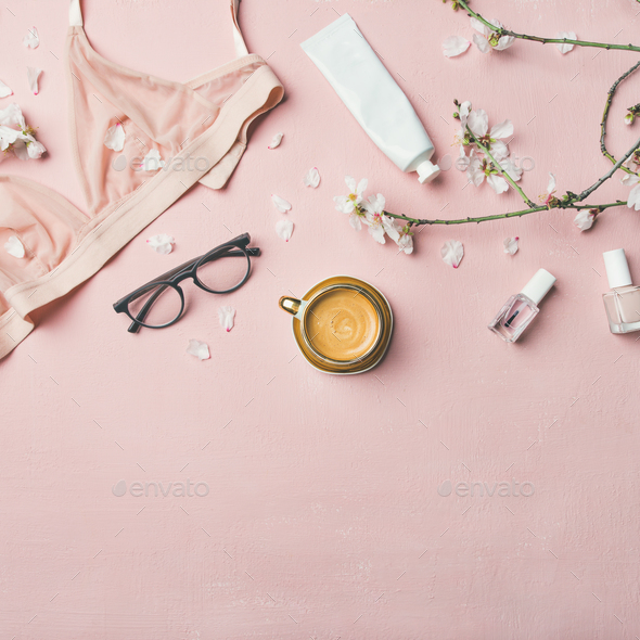 Feminine morning rituals - Stock Photo - Images
