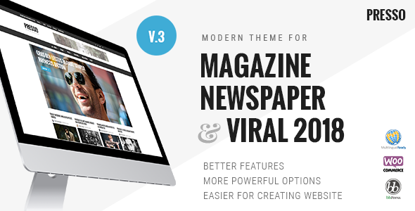 PRESSO - Modern Magazine / Newspaper / Viral Theme - Blog / Magazine WordPress