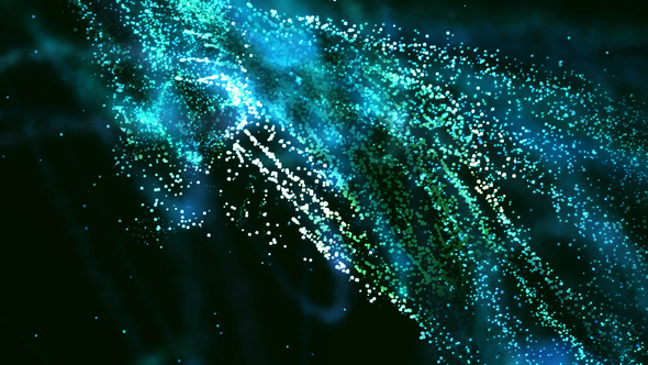 Shimmering Emerald Background with Particles