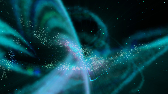 Emerald Cinematic Background with Particles