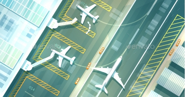 Vectpr Airport Top View - Travel Conceptual