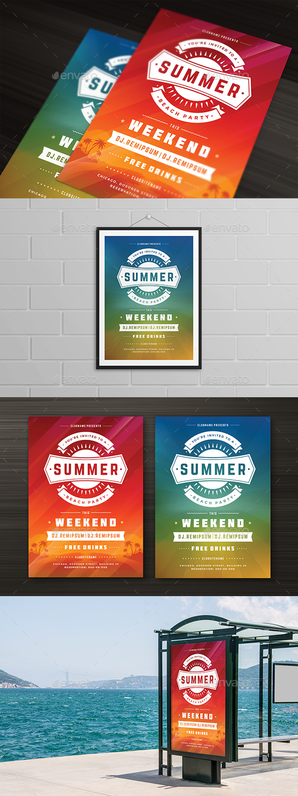 Summer Beach Party Flyer Template - Clubs & Parties Events