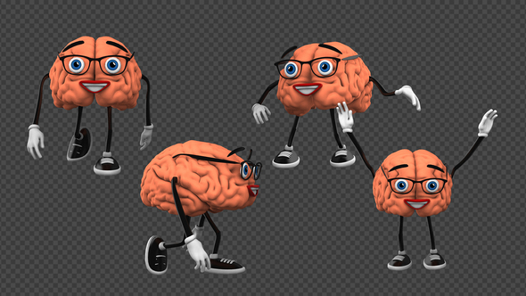 Brain 3d Character (4-Pack)