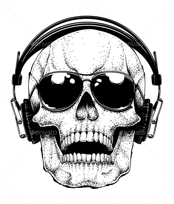 Skull in Sunglasses - Miscellaneous Vectors