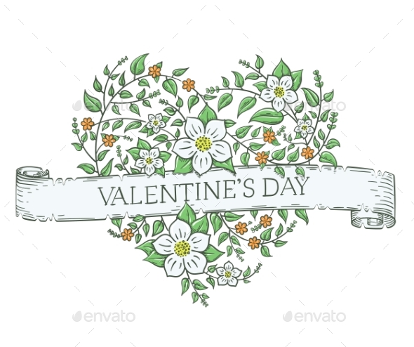 Heart Made of Flowers - Valentines Seasons/Holidays
