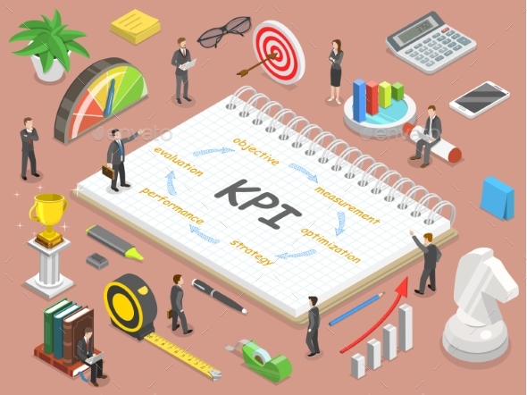Key Performance Indicator Flat Isometric Vector - Concepts Business
