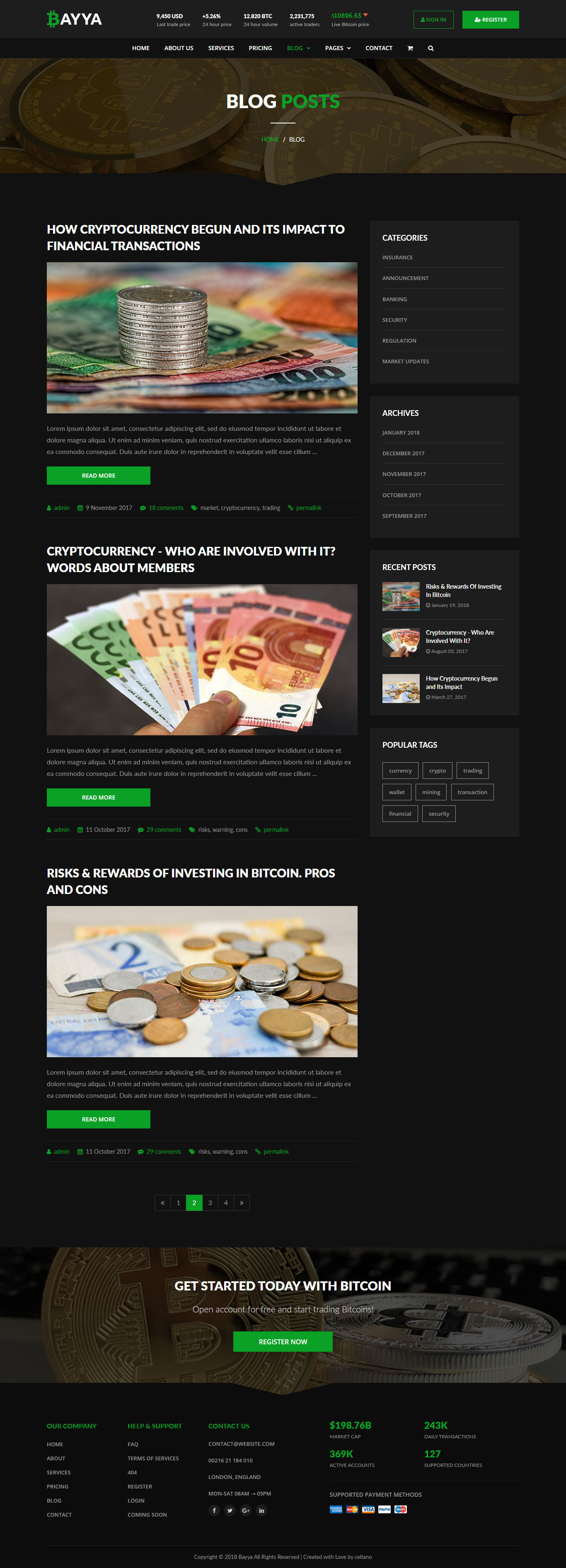 bayya - bitcoin crypto currency template