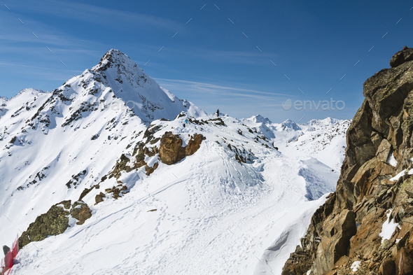 Oetztal Alps in Winter, Austria - Stock Photo - Images