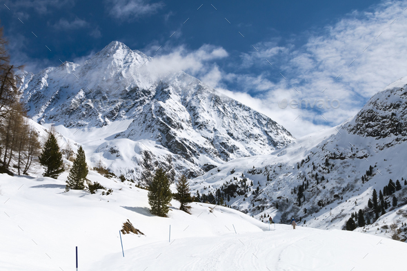 Schrankogel in Winter, Austria - Stock Photo - Images