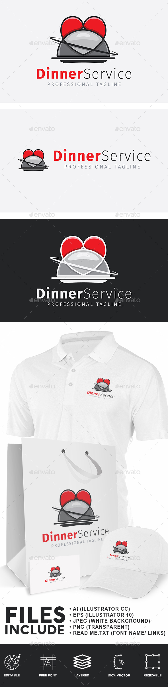 Dinner Service Logo - Restaurant Logo Templates