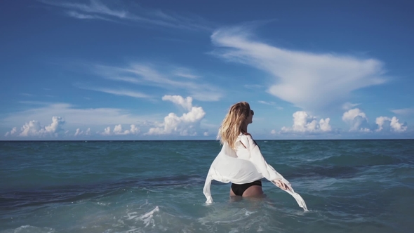 Girl, Beach, Sea, Wind in Your Hair