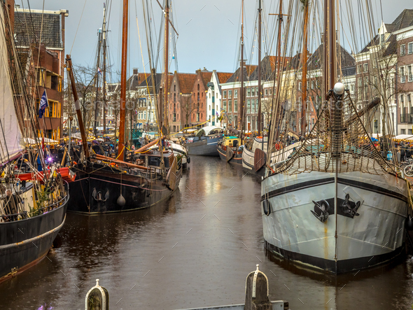 Historic sailing ships Groningen - Stock Photo - Images