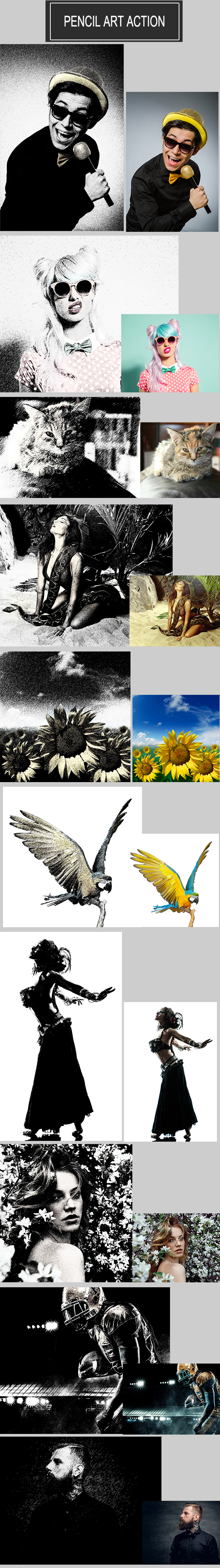 Pencil Art Action - Photo Effects Actions