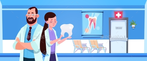 Man and Woman Dentists Team Holding Tooth - Health/Medicine Conceptual