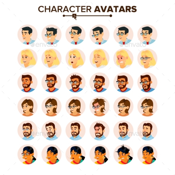 Business People Avatars Set Vector. - People Characters
