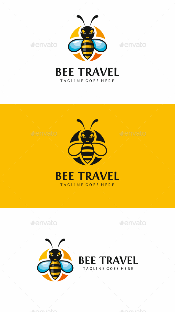 Bee Travel Logo - Animals Logo Templates