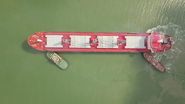 Aerial Shot of Big Ship in Sea alt