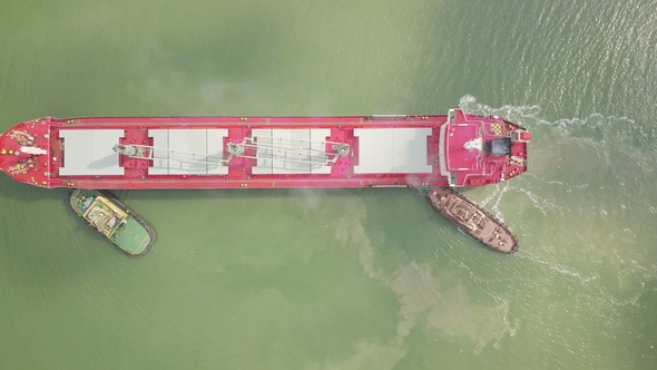 Aerial Shot of Big Ship in Sea alt