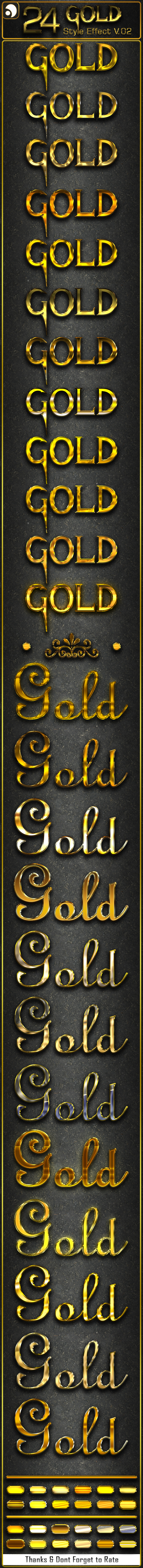 24 Gold Text Effect V2 - Text Effects Styles
