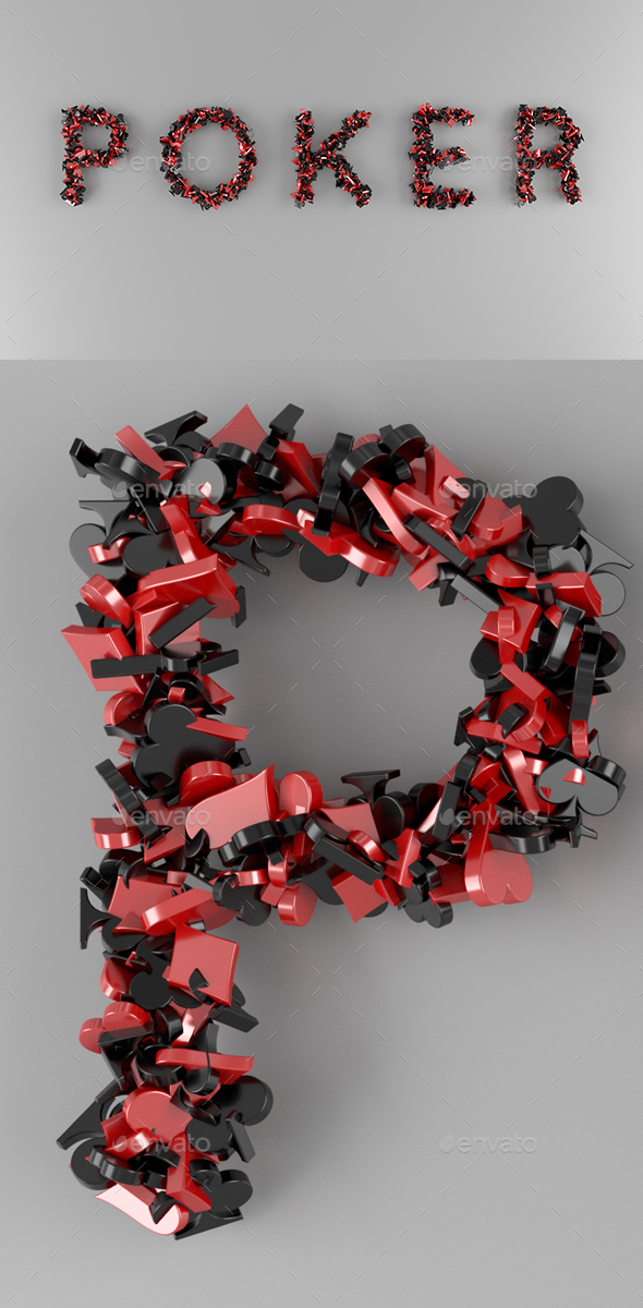 Glossy Poker Text - Text 3D Renders