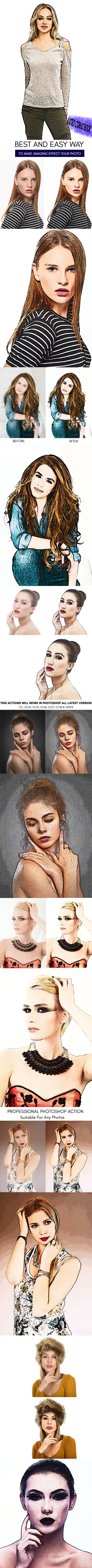 Retro Comic Book :: Photoshop Action - Photo Effects Actions