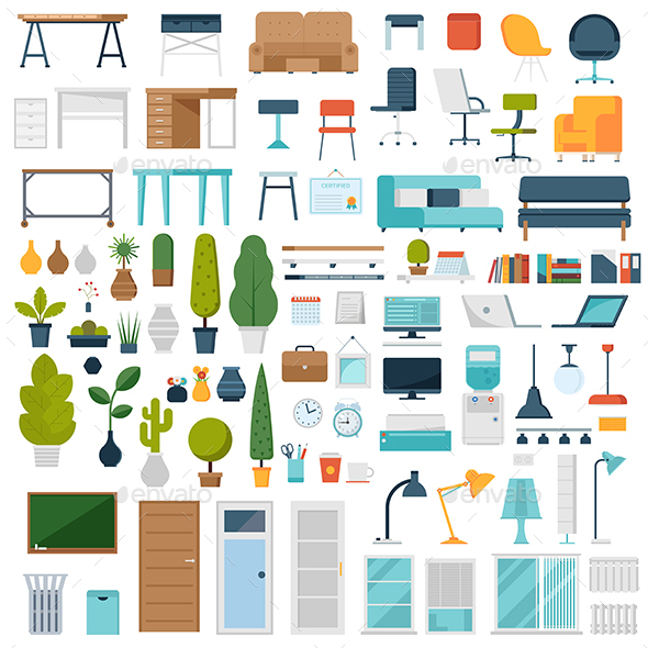 Home and Office Interior Elements Constructor - Man-made Objects Objects