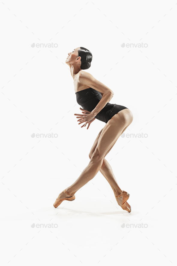 Aerobics fitness woman exercising isolated in full body. - Stock Photo - Images