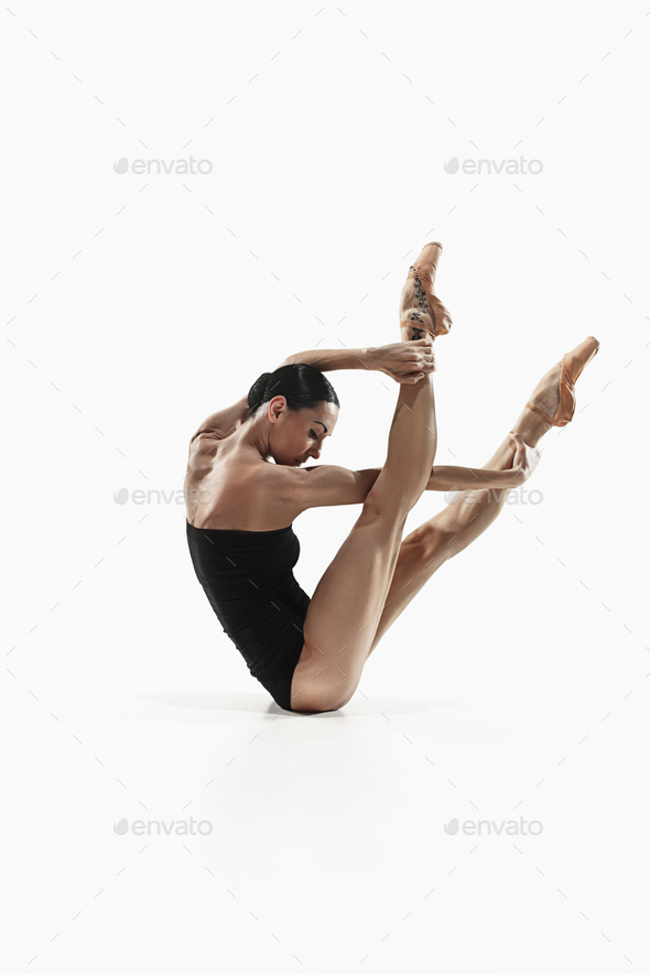Aerobics fitness woman exercising isolated in full body. - Stock Photo - Images