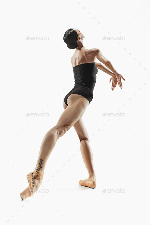 Aerobics fitness woman exercising isolated in full body. - Stock Photo - Images
