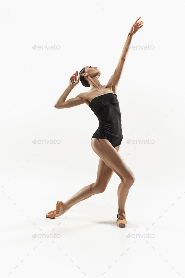 Aerobics fitness woman exercising isolated in full body. - Stock Photo - Images