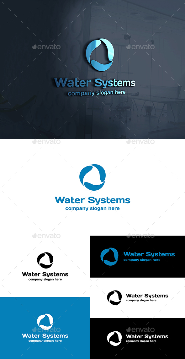 Water Systems Drops Logo - Symbols Logo Templates