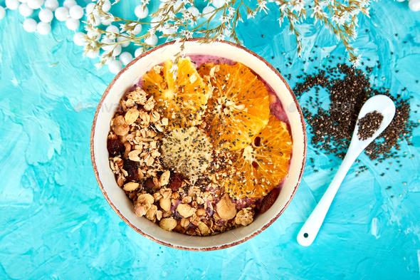 Detox and healthy superfoods with chia - Stock Photo - Images