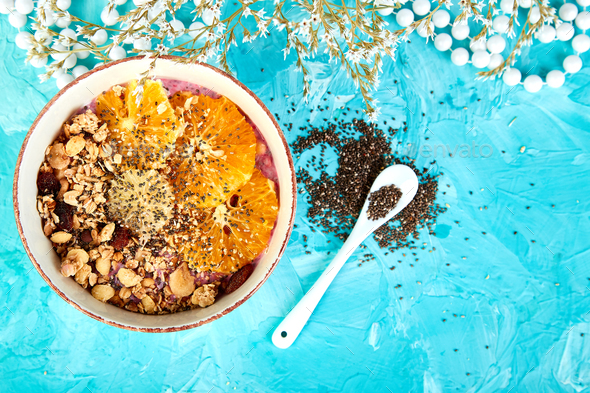 Detox and healthy superfoods with chia - Stock Photo - Images