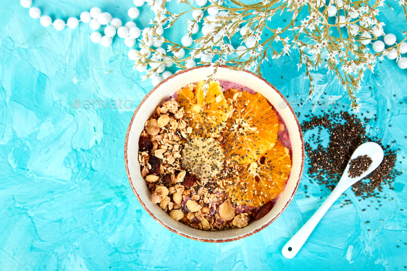 Detox and healthy superfoods with chia - Stock Photo - Images