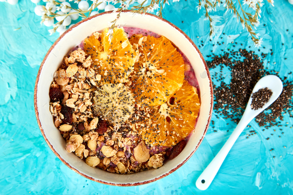Detox and healthy superfoods with chia - Stock Photo - Images