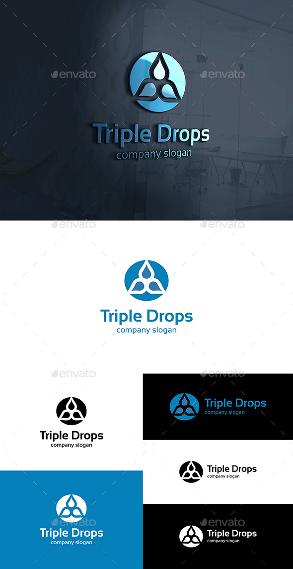 Triple Drops Logo - Symbols Logo Templates