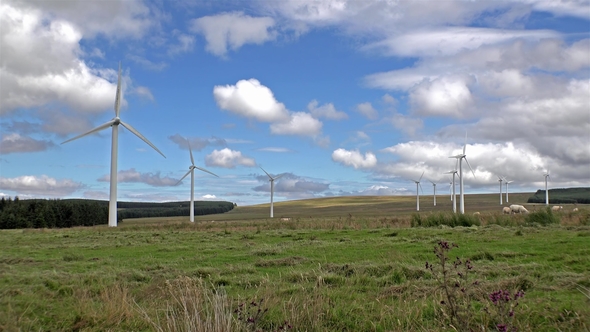 Wind Turbines in a Field in Scotland alt