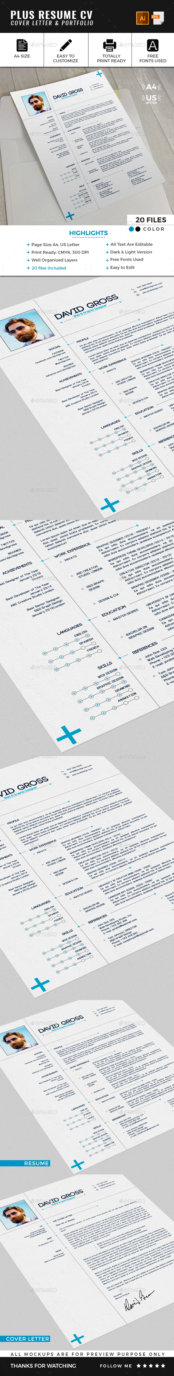 Plus Resume CV Template - Resumes Stationery