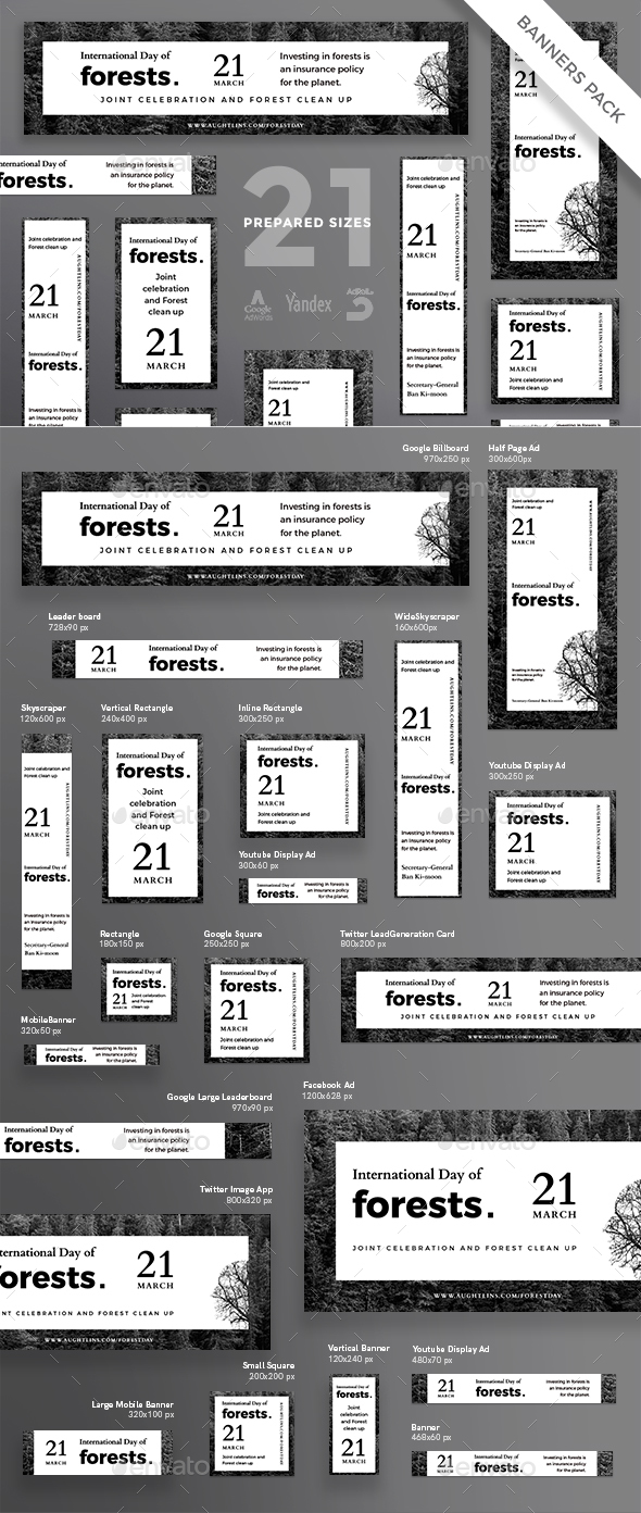 Day Of Forests Banner Pack - Banners & Ads Web Elements