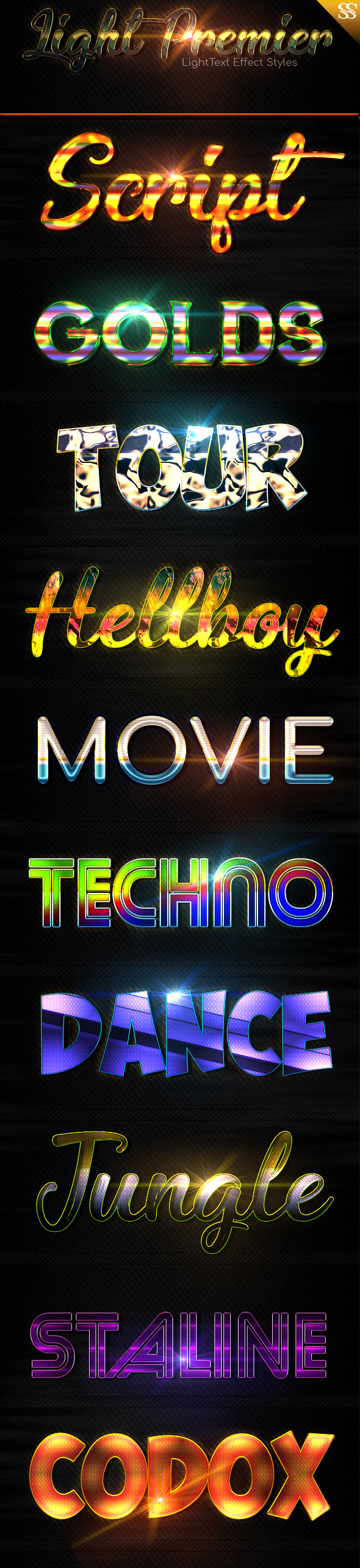 Light Text Effect Styles vol 3 - Text Effects Styles