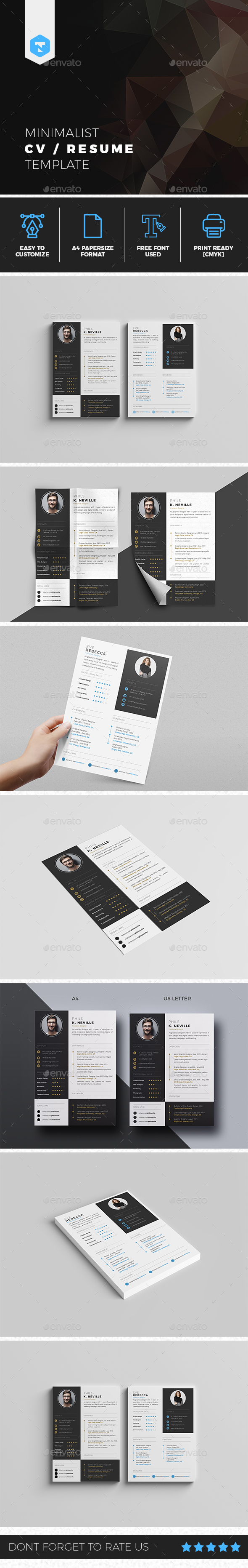 Minimalist CV / Resume - Print Templates