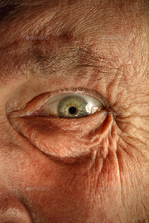 Close-up view on the eye of senior man. Stock Photo by master1305 | PhotoDune