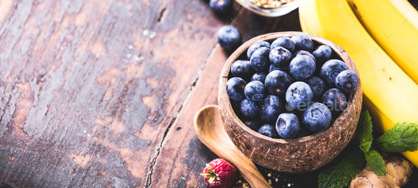 Close-up of fresh fruits and seeds - Stock Photo - Images