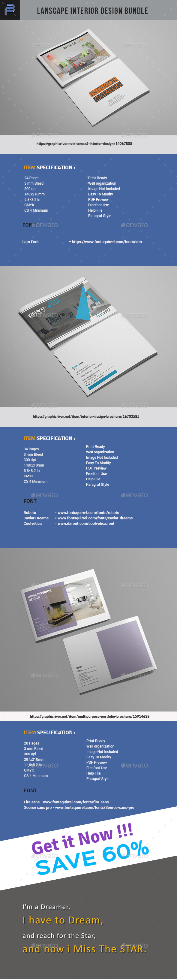 Lanscape Interior Design Bundle - Catalogs Brochures