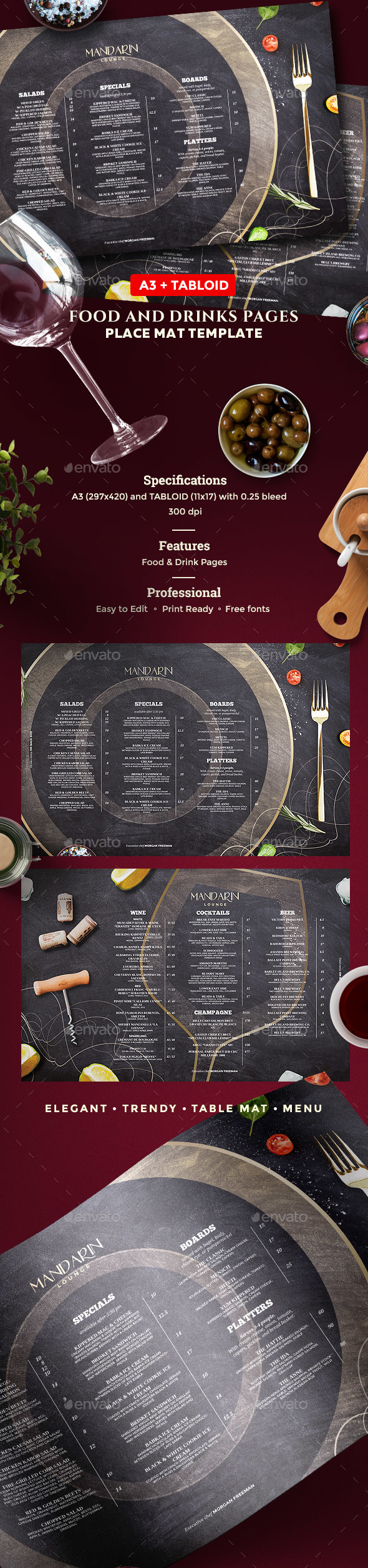 Restaurant Menu - Food Menus Print Templates