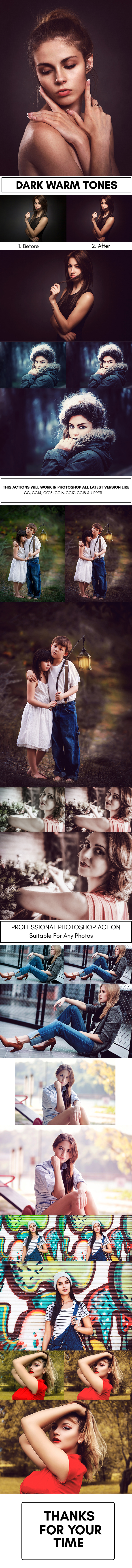 Dark Warm Tones :: Photoshop Action - Photo Effects Actions