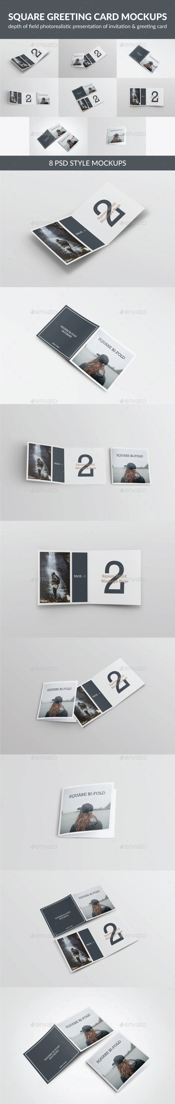 Square Greeting Card Mock-Up - Print Product Mock-Ups