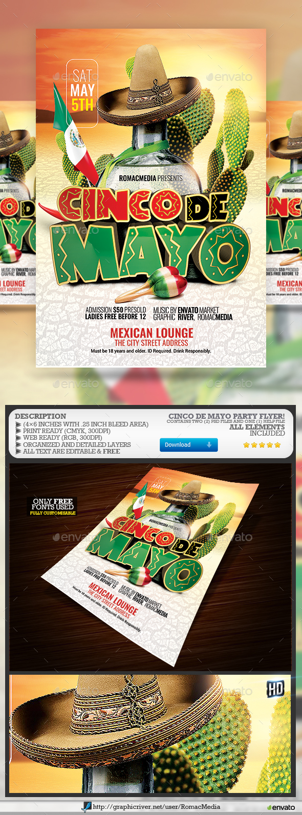 Cinco De Mayo Party Flyer - Clubs & Parties Events
